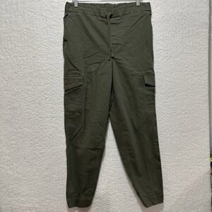 Duluth Trading Co. Elastic Waist‎ Herringbone Pattern Cargo Jogger Pants Size 12